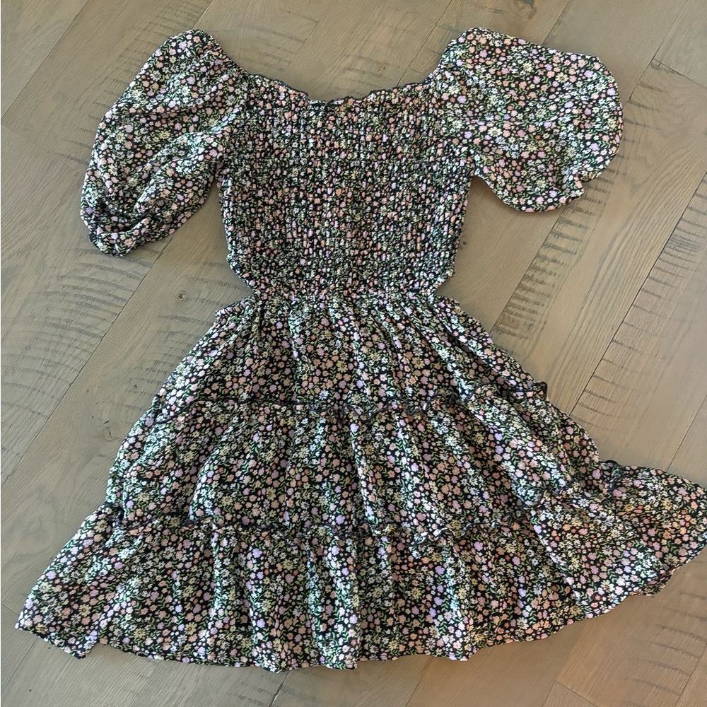 Girls smocked dress with cut out